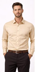 Neehar | Cream Colour Formal Shirt for Men | Office & Daily Wear