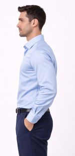 Neehar | Light Blue Formal Shirt for Men | Office & Daily Wear - Image 4