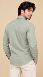 Neehar | Leaf Green Formal Shirt for Men | Office & Daily Wear - Image 2