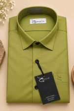 Neehar | Light Olive Yellow Formal Shirt for Men | Office & Daily Wear - Image 3