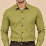 Neehar | Light Olive Yellow Formal Shirt for Men | Office & Daily Wear