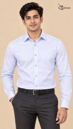 Neehar | Light Blue Formal Shirt for Men | Office & Daily Wear