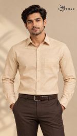 Neehar | Cream Colour Formal Shirt for Men | Office & Daily Wear