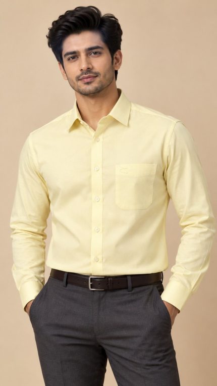 Neehar | Yellow Formal Shirt for Men | Office & Daily Wear
