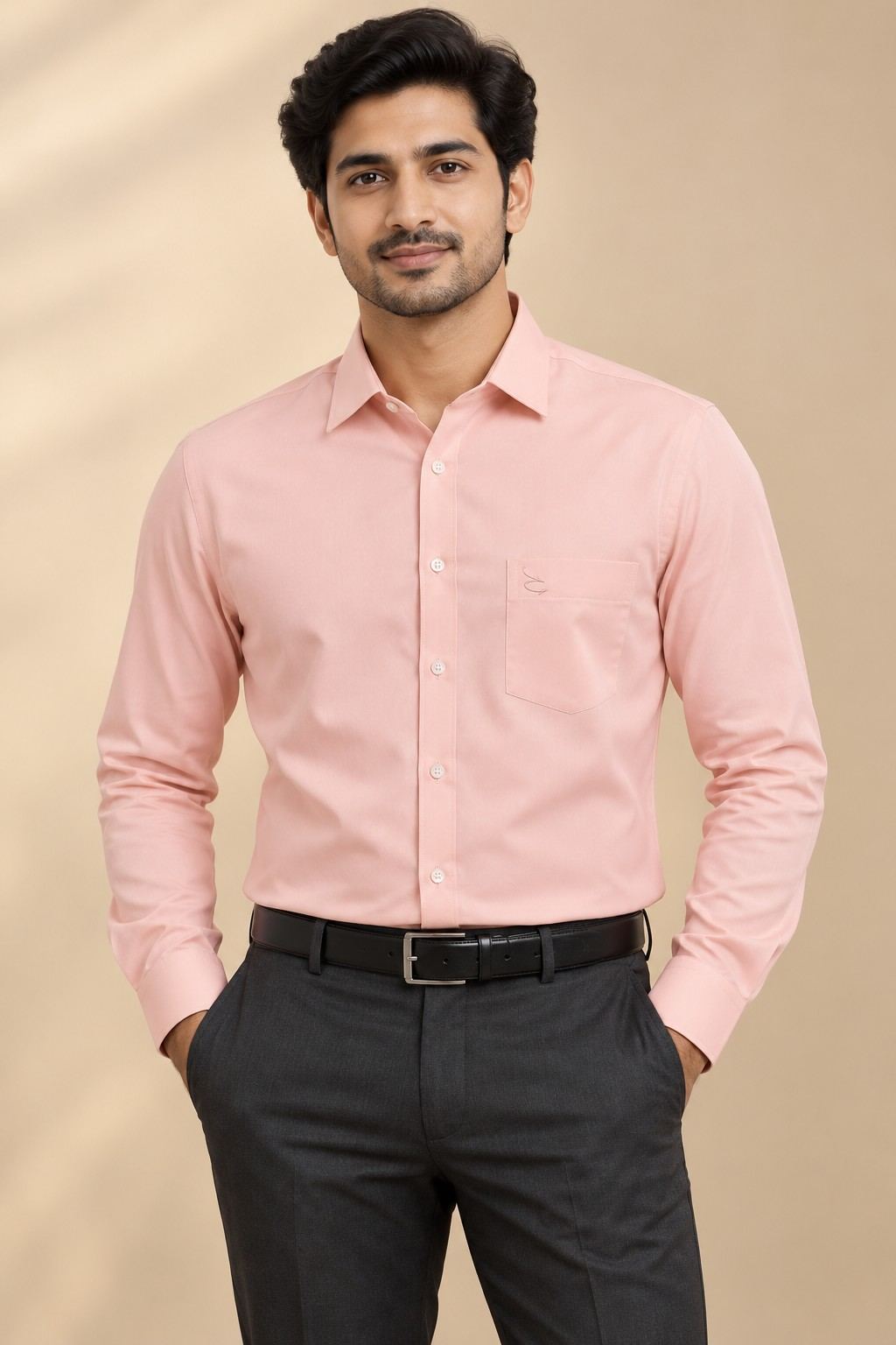 Front View-100kb (6) Neehar | Orange Formal Shirt for Men | Office & Daily Wear - Image 1