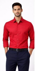 Neehar | Red Formal Shirt for Men | Office & Daily Wear