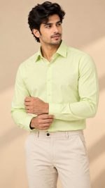 Neehar | Pale Green Formal Shirt for Men | Office & Daily Wear - Image 2