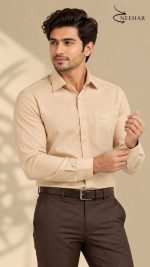 Neehar | Cream Colour Formal Shirt for Men | Office & Daily Wear - Image 3