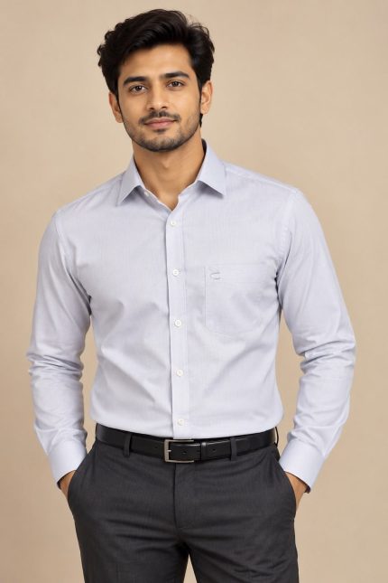 Neehar | Grey Formal Shirt for Men | Office & Daily Wear