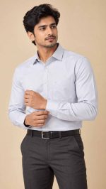 Neehar | Grey Formal Shirt for Men | Office & Daily Wear - Image 3
